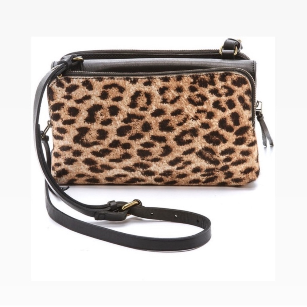 MADEWELL Leopard Calf Hair Twin Pouch Crossbody
